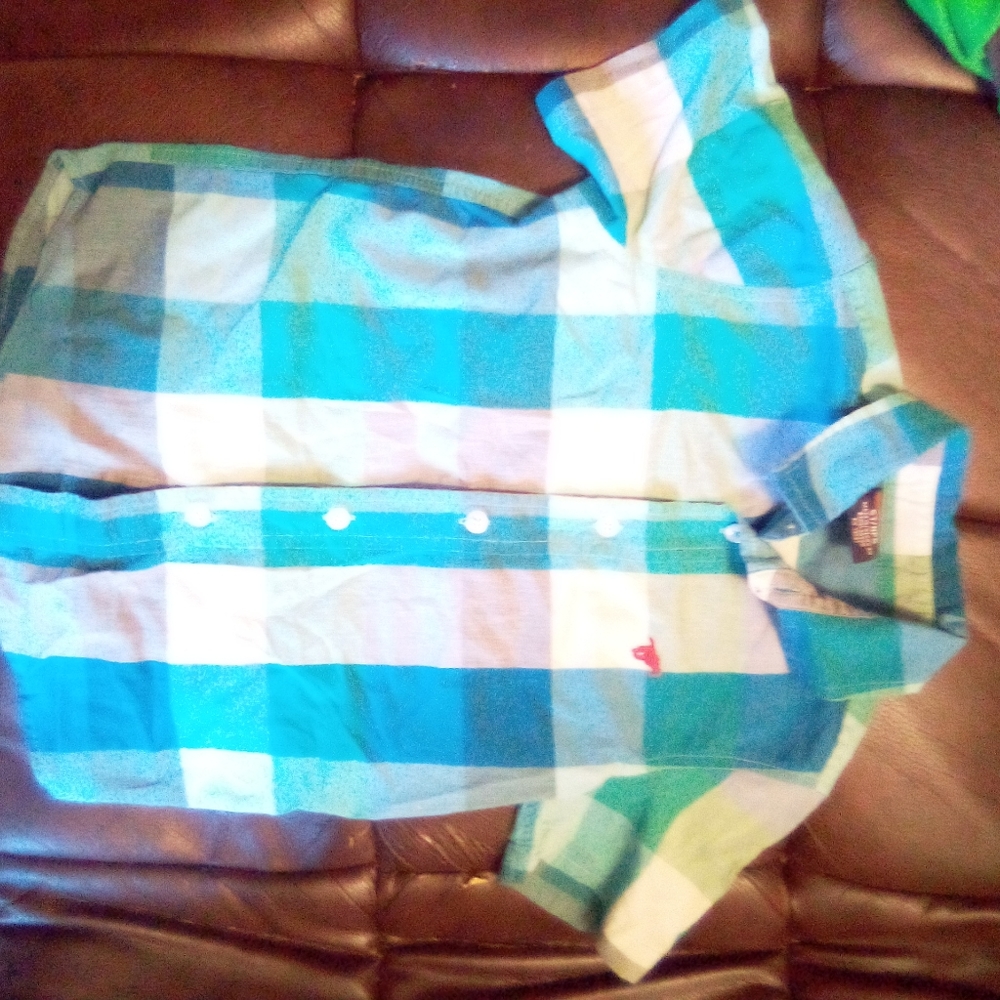 wrangler 5t boys plaid short sleeve shirt